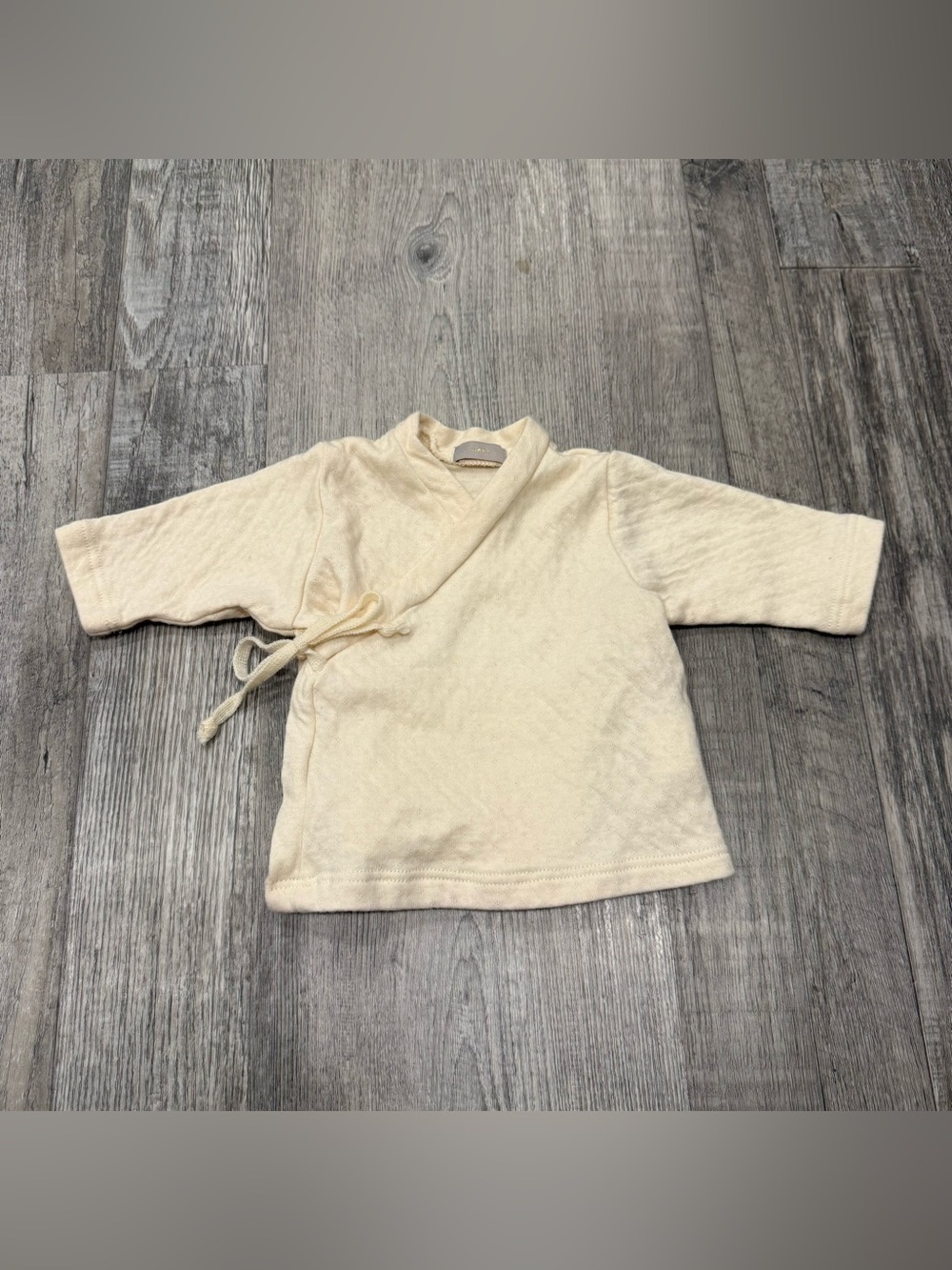 Makie Cream Wrap Front Baby Top - Newborn